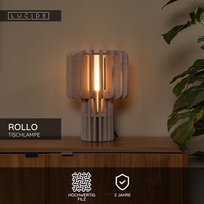 Lucide ROLLO - Tischlampe - 1xE27 - Taupe